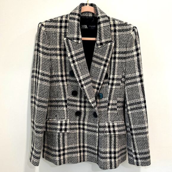 Zara double breasted tweed jacket size M. - Picture 1 of 10